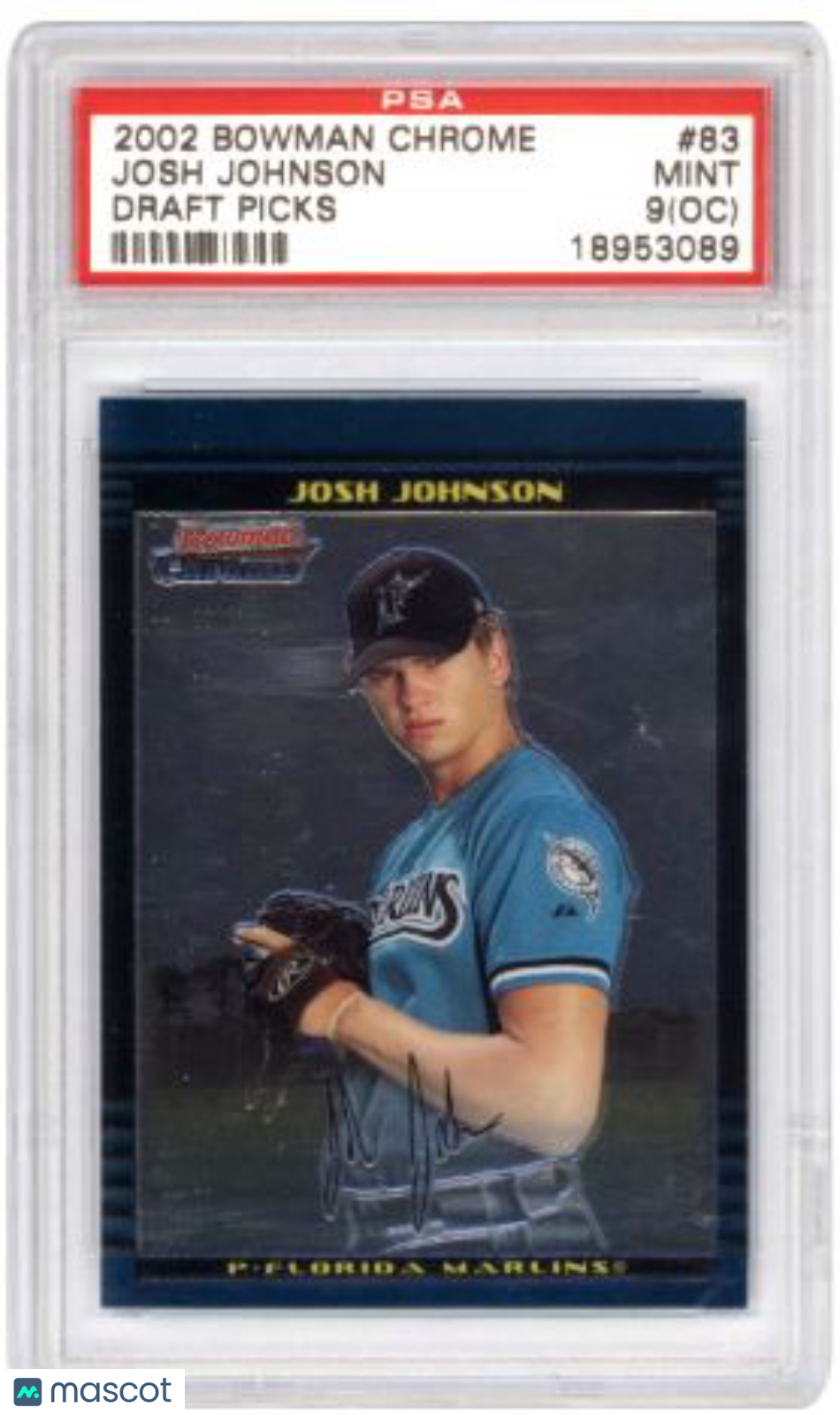 2002 Bowman Chrome Draft Picks Josh Johnson #83 Oc Baseball PSA 9