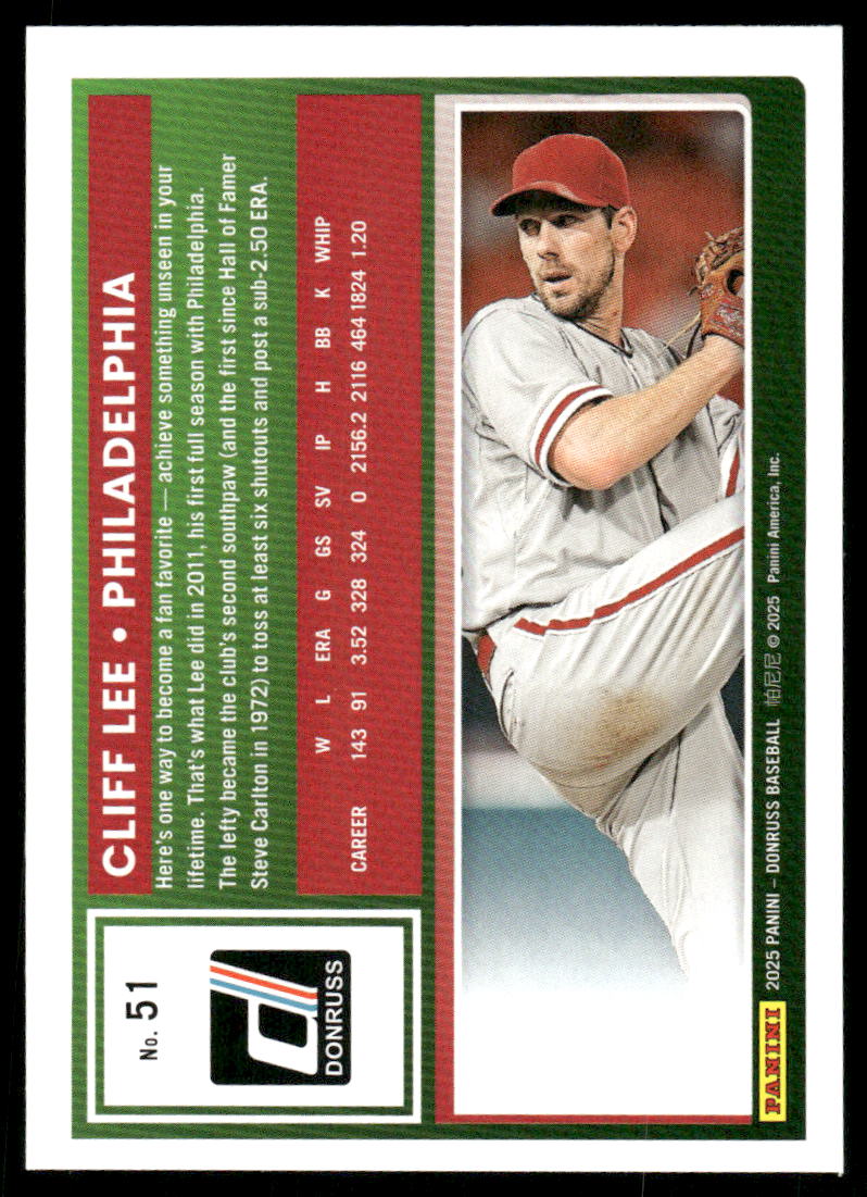 2025 Donruss Cliff Lee #51 Baseball