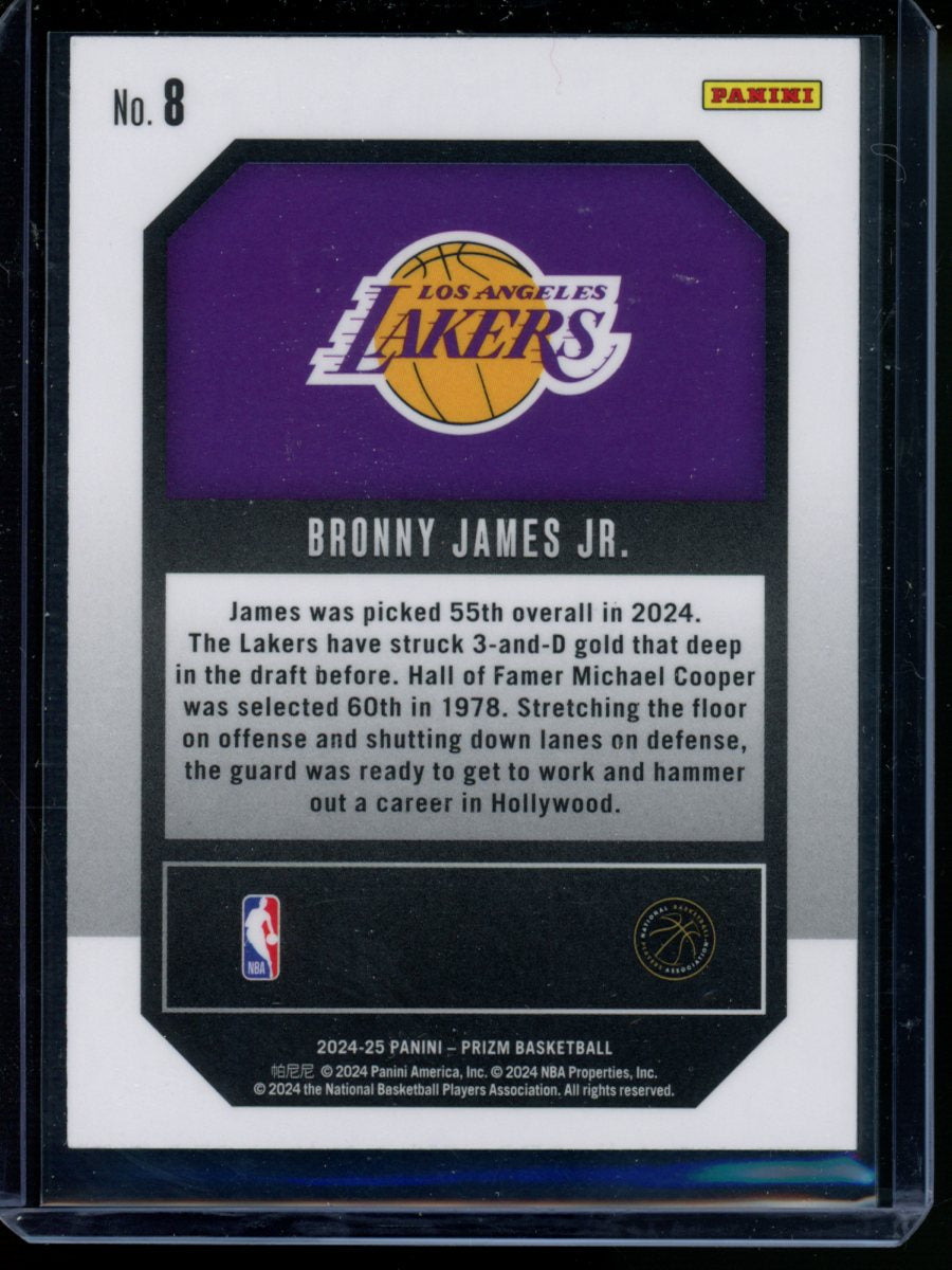 2024-25 Panini Prizm Emergent Bronny James Jr. #No. 8 RC Basketball