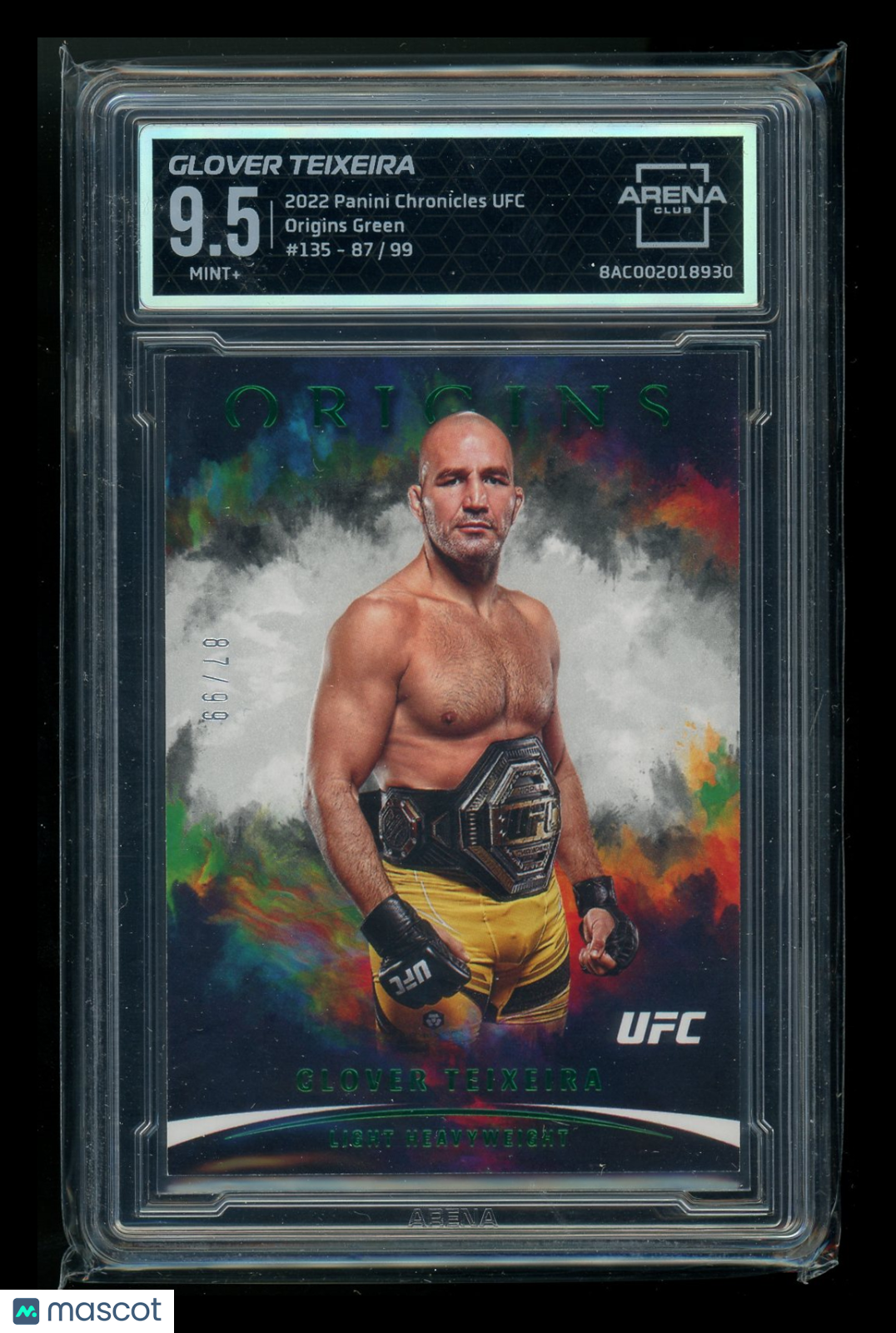 2022 Panini Chronicles UFC Origins Green Glover Teixeira #135 87 / 99 AC 9.5
