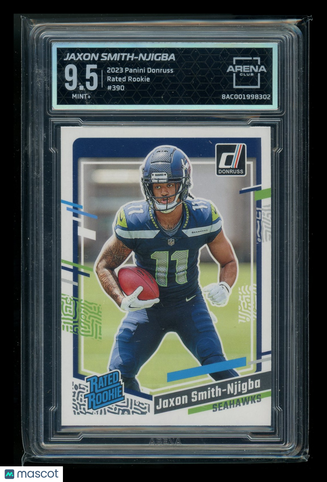 2023 Panini Donruss Rated Rookie Jaxon Smith-Njigba #390 Football Arena Club 9.5