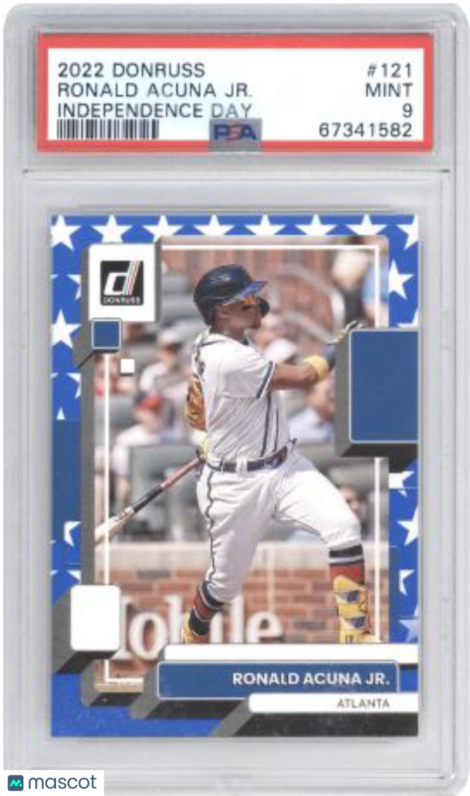 2022 Panini Donruss Ronald Acuna JR. #121 Independence Day Baseball PSA 9