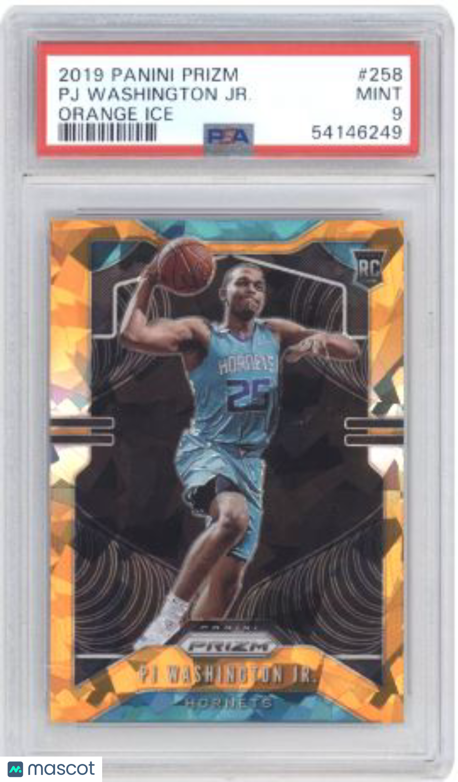 2019 Panini Prizm PJ Washington JR. #258 Orange Ice Basketball PSA 9