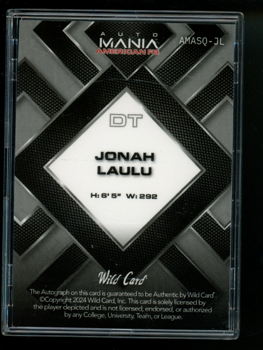 2024 Wild Card AutoMania Jonah Laulu #AMASQ-JL 6/25 Football
