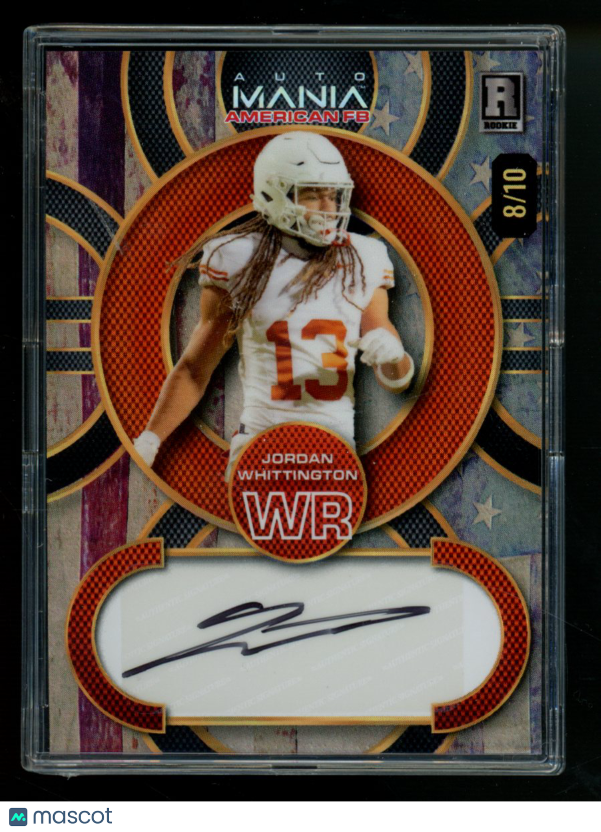 2024 Wild Card AutoMania American Football Jordan Whittington #AMAC-JW Auto 8/10