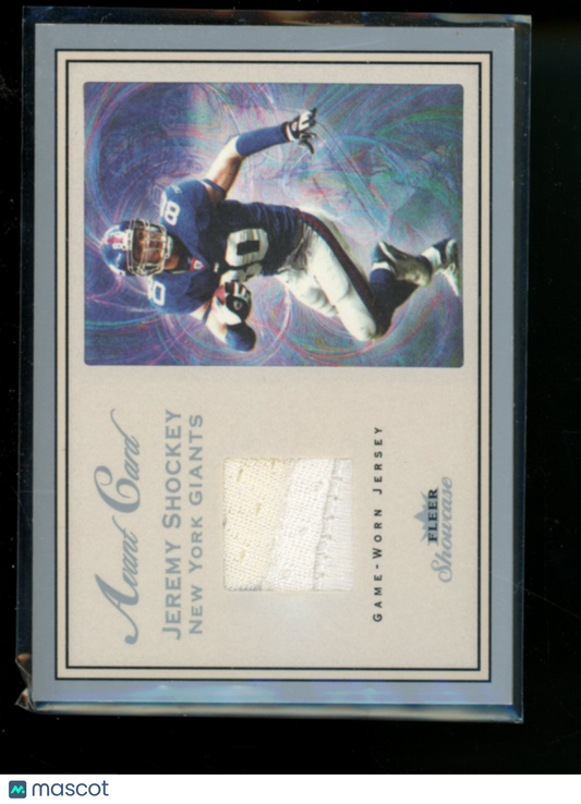 2003 Fleer Showcase Jeremy Shockey #AV-JS Game-Worn Jersey Football