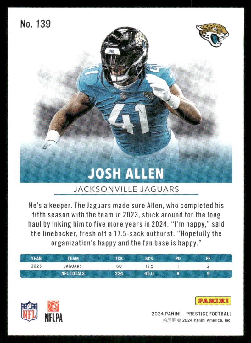 2024 Panini Prestige Josh Allen #139 Football