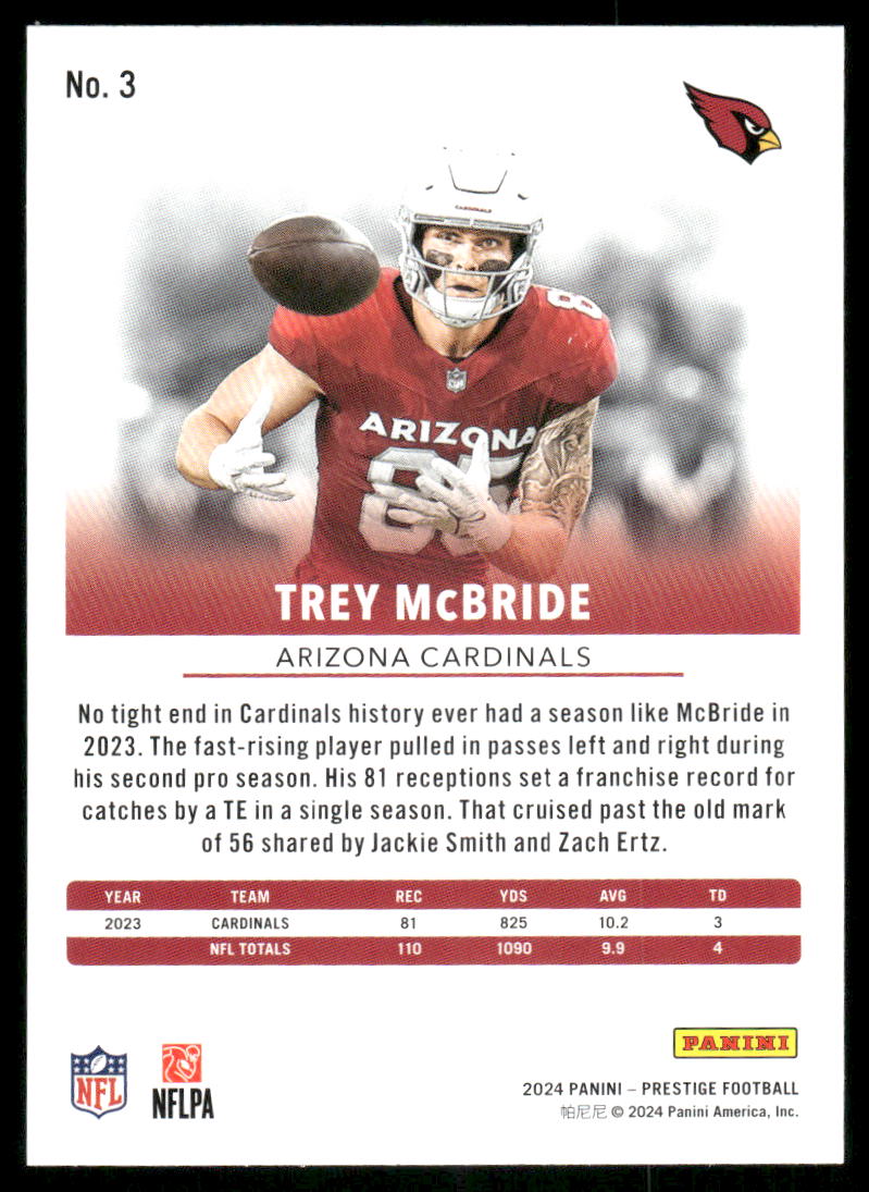 2024 Panini Prestige Trey McBride #3 Football