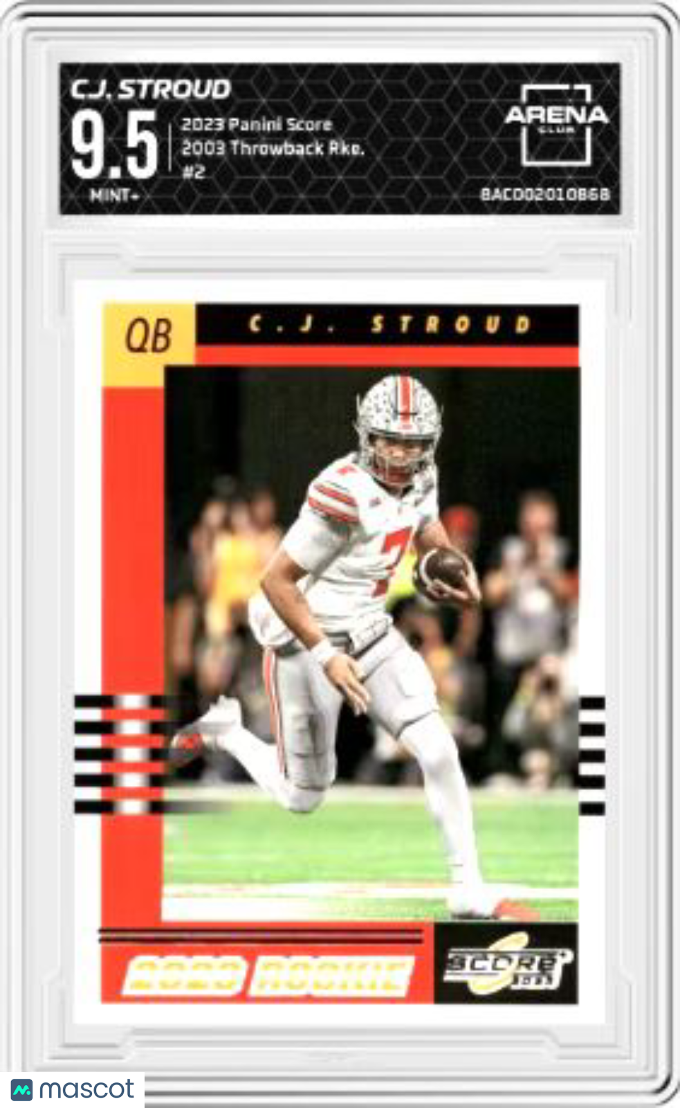 2023 Panini Score C.J. Stroud #2 2003 Throwback Rookies RC AC 9.5