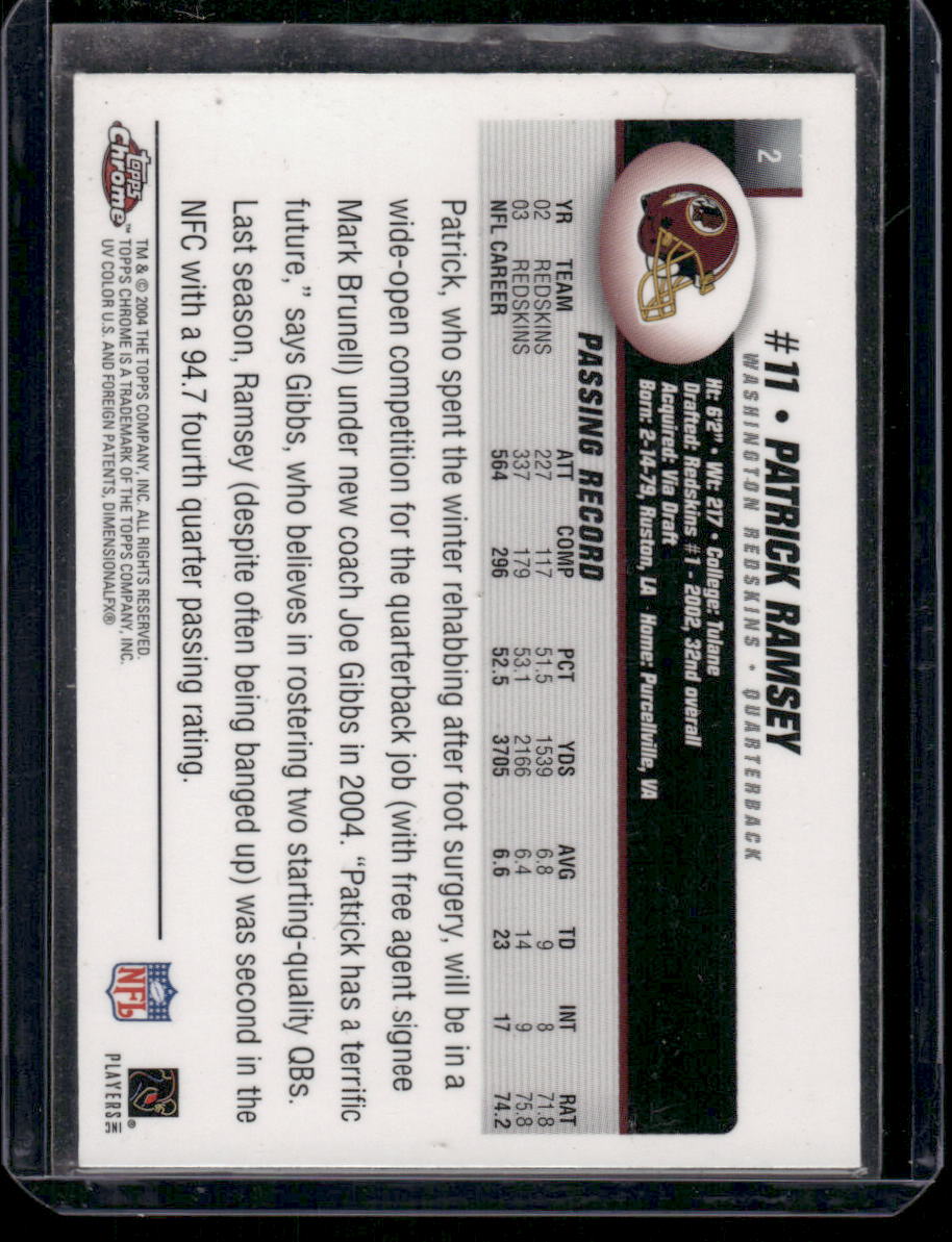 2004 Topps Patrick Ramsey #2 Football