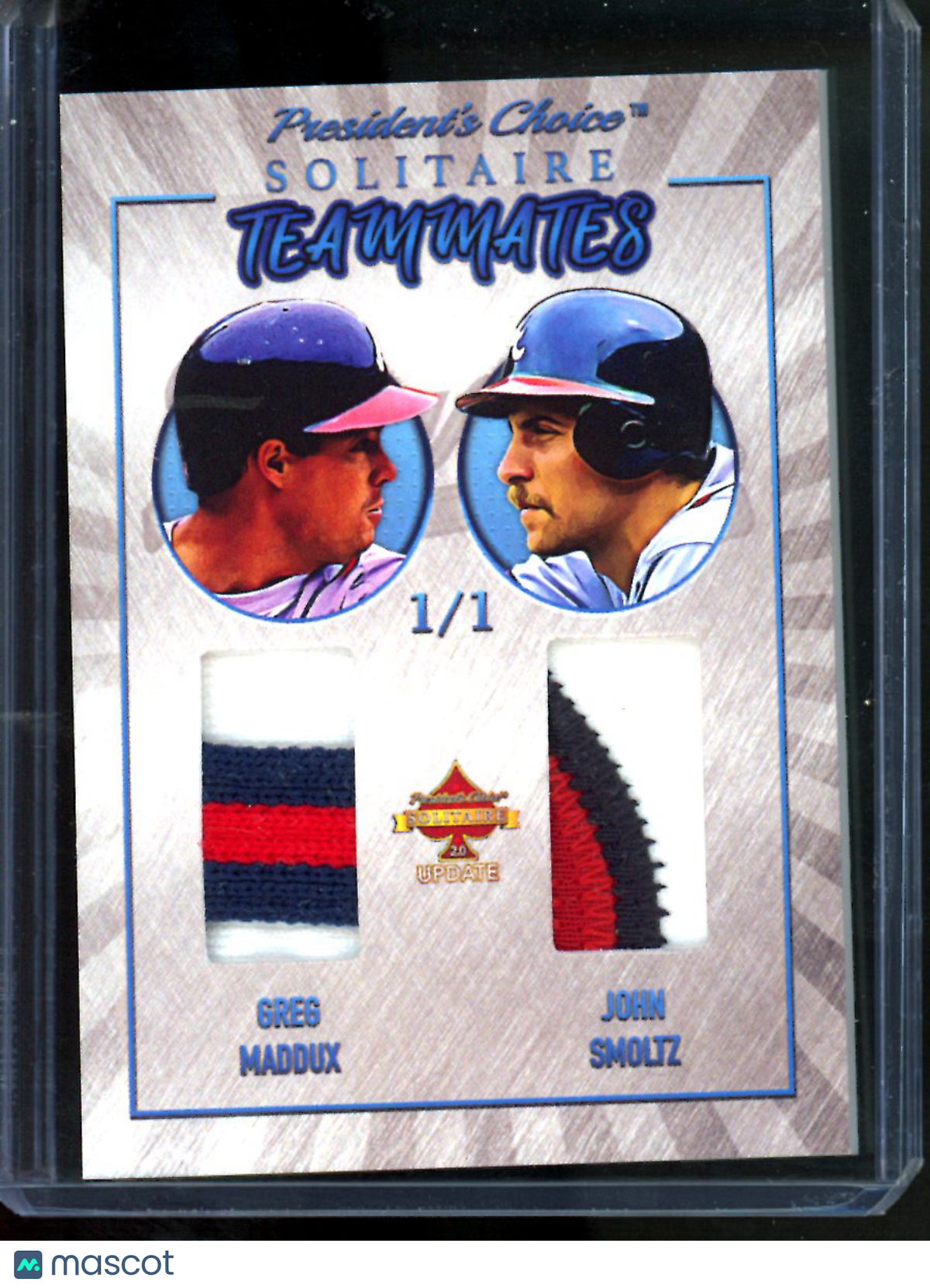 2023 President's Choice John Smoltz Greg Maddux Teammates 1/1 Baseball