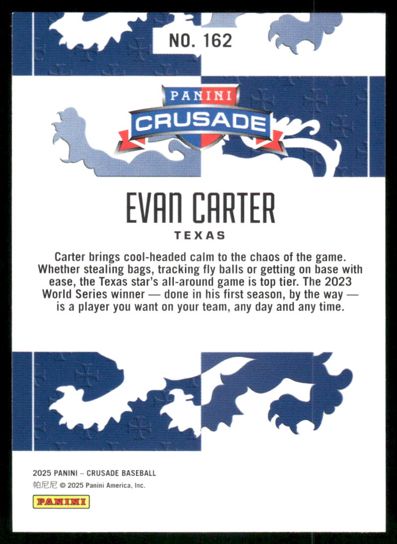 2025 Panini Crusade Evan Carter #162 Gold Baseball