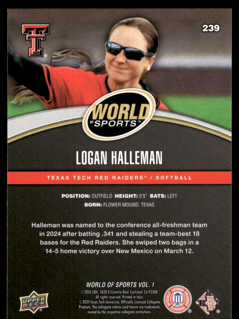 2025 Upper Deck World Sports Logan Halleman #239 Softball