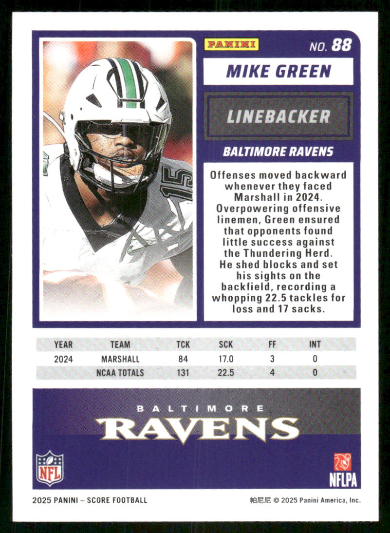 2025 Score A Treat Mike Green #88 RC Football
