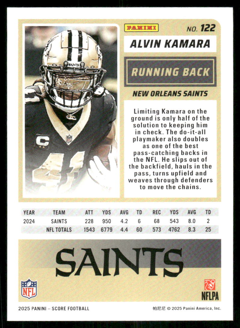 2025 Score A Treat Alvin Kamara #122 Football