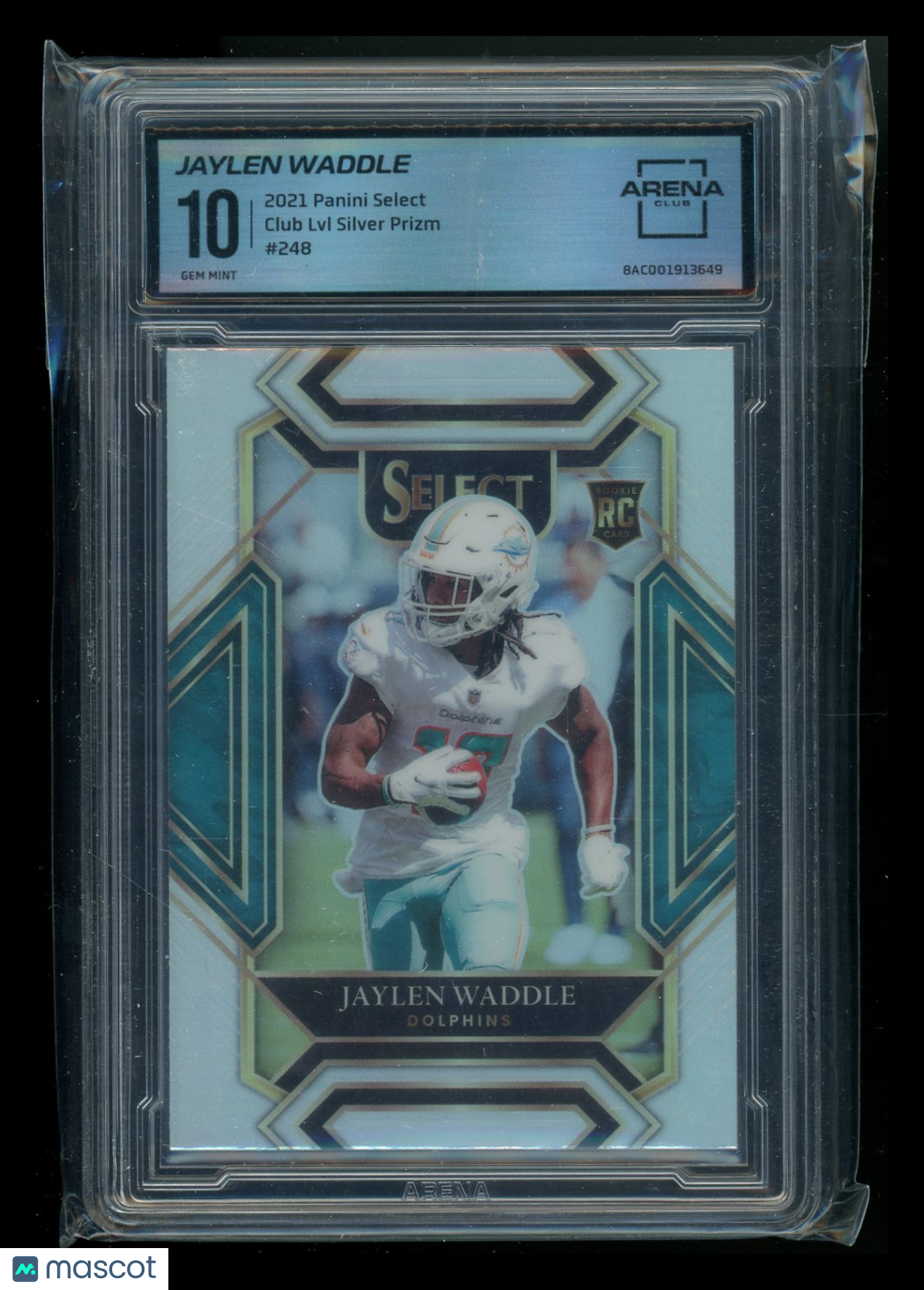 2022 Panini Select Club Level Silver Prizm Jaylen Waddle #248 RC Arena Club 10