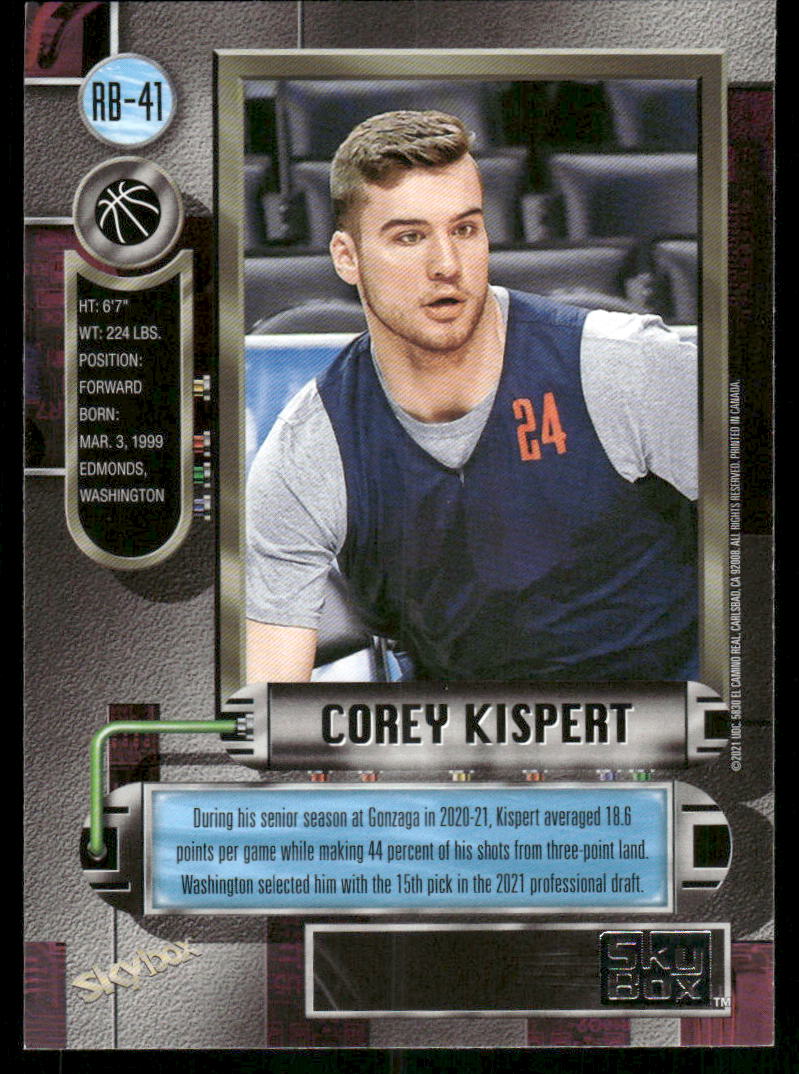 2021-22 SkyBox Metal Universe Corey Kispert #RB-41 Basketball