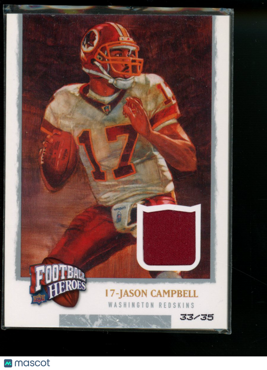 2008 Upper Deck Football Heroes Jason Campbell #45 33/35 Game-Used Memorabilia