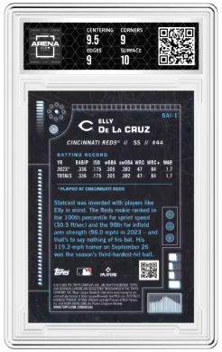 2023 Bowman AI Elly De La Cruz #BAI-1 RC Baseball Arena Club 9.5