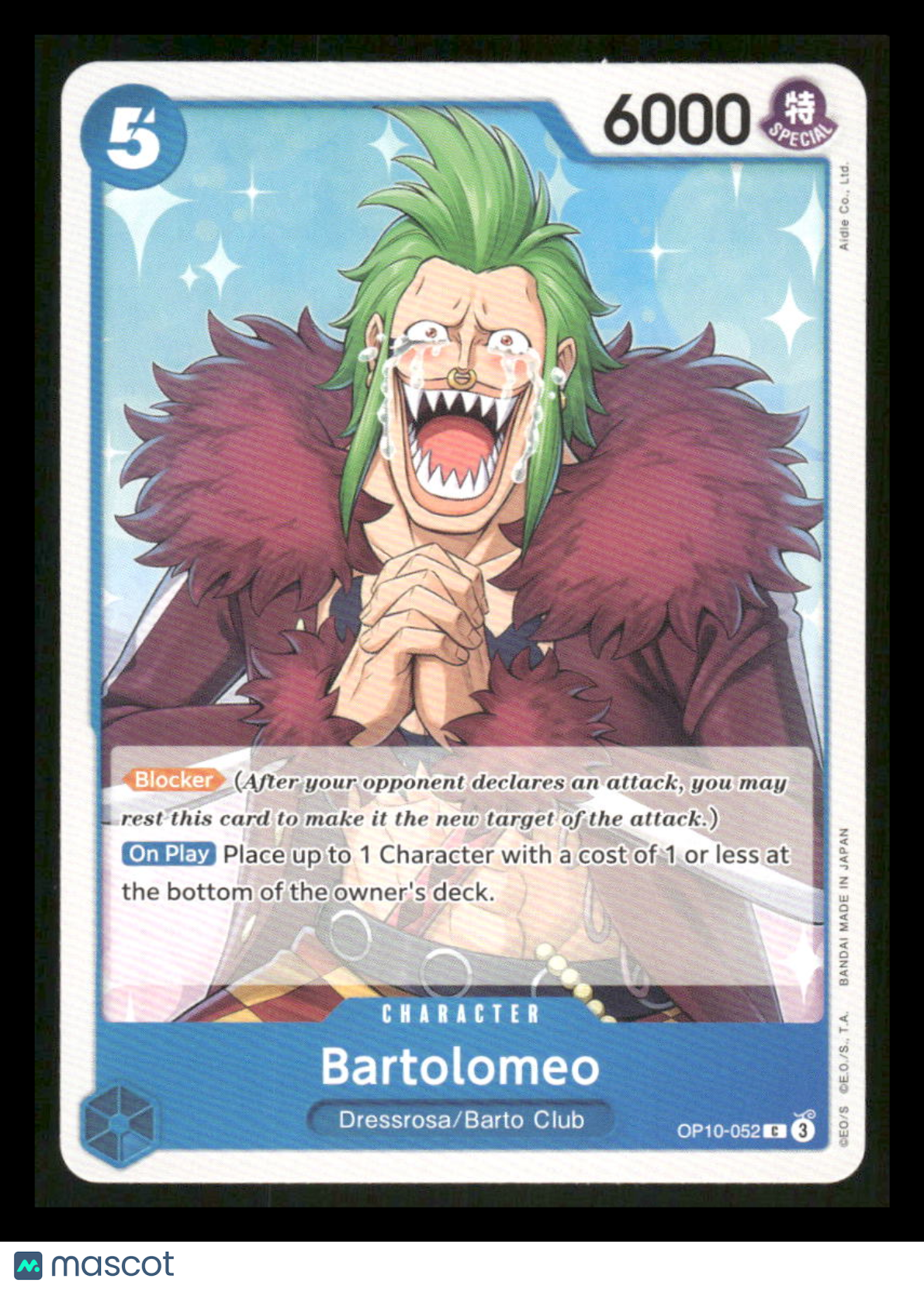 One Piece Card Game Bartolomeo #OP10-052 One Piece Royal Blood