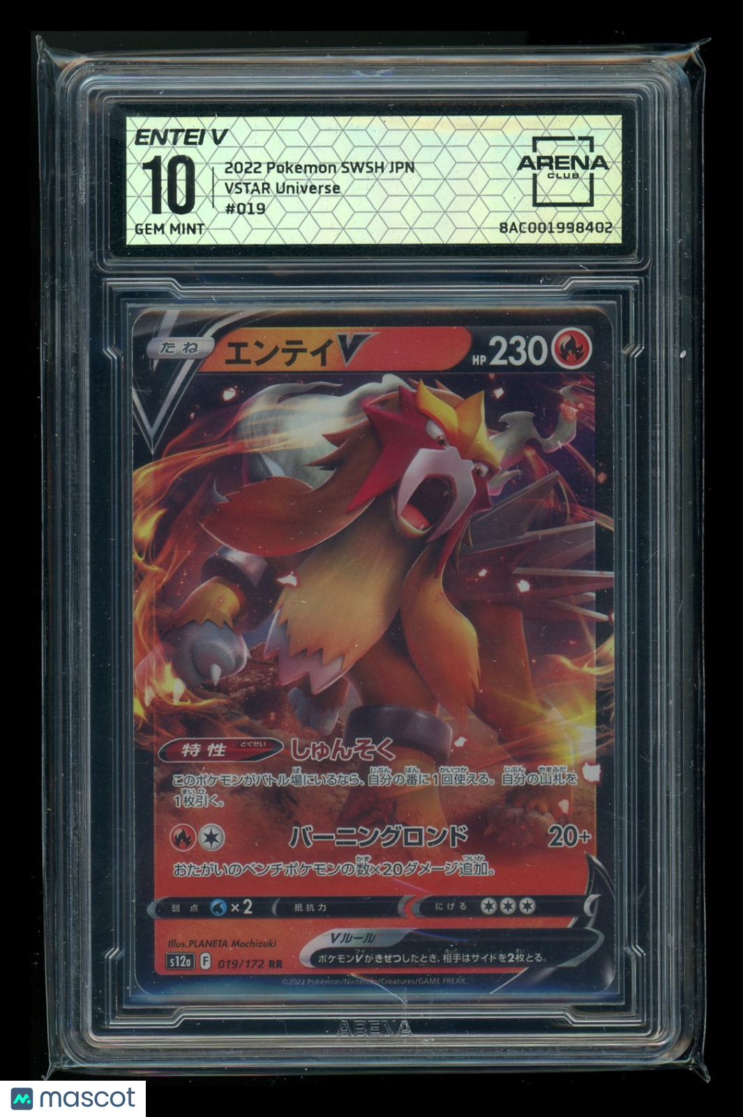 Pokemon TCG Entei V #013/172 Arena Club 10 2022 Sword & Shield VSTAR Universe