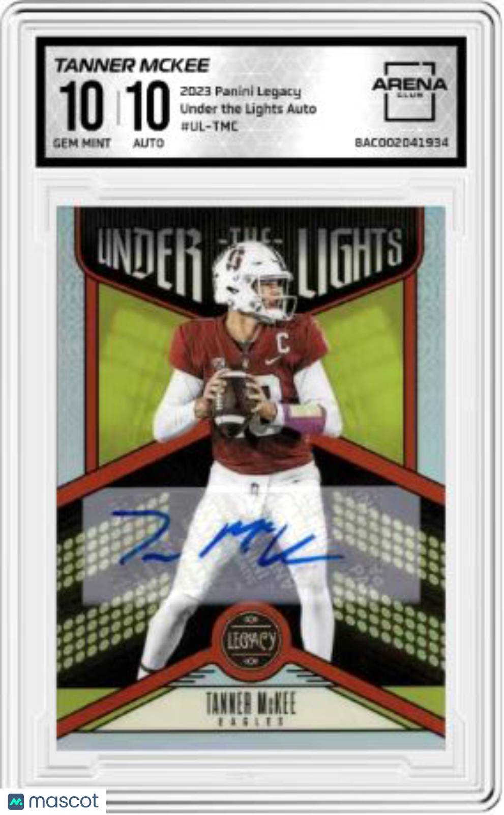 2023 Panini Legacy Tanner McKee #UL-TMC Under the Lights Auto Football AC 10