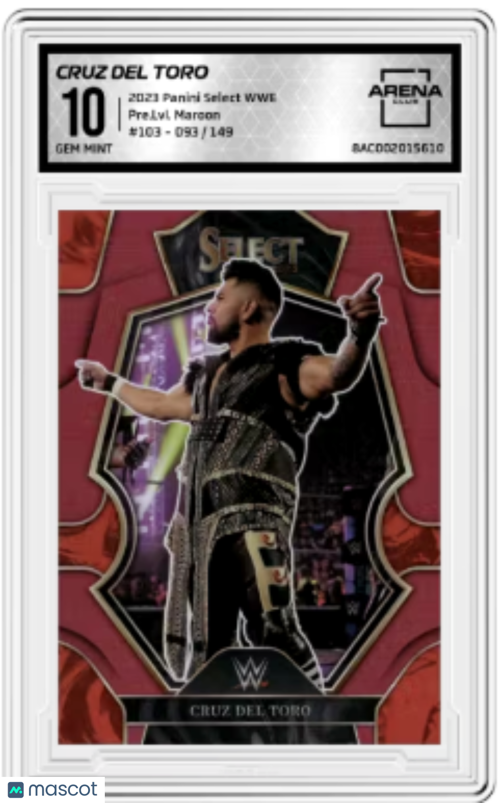 2023 Panini Select WWE Cruz Del Toro #103 Maroon 093/149 Arena Club 10