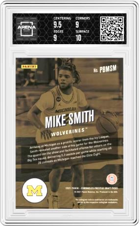 2021-22 Panini Chronicles DP Mike Smith #PBMSM Prestige Bonus Shots Sign Auto