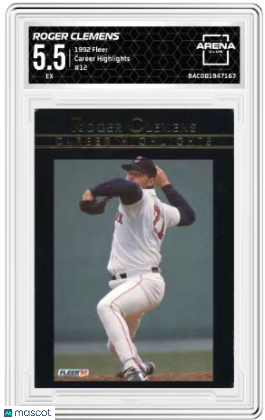 1992 Fleer Roger Clemens #12 Baseball Arena Club 5.5
