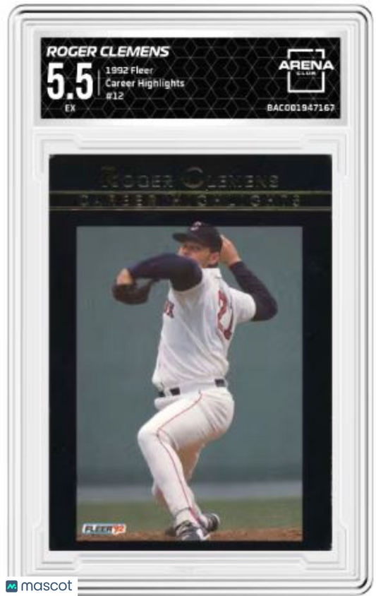 1992 Fleer Roger Clemens #12 Baseball Arena Club 5.5