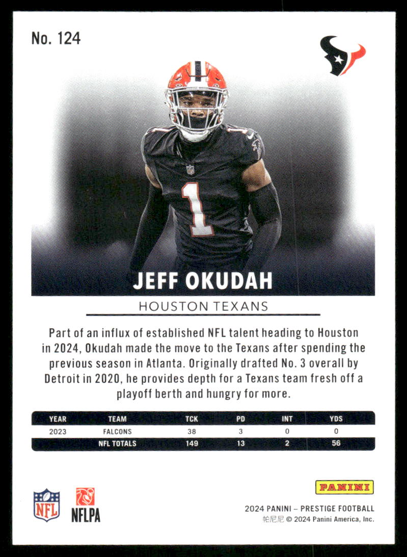 2024 Panini Prestige Jeff Okudah #124 Football