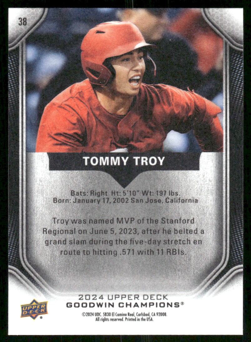 2024 Upper Deck Goodwin Champions Tommy Troy #38 Baseball