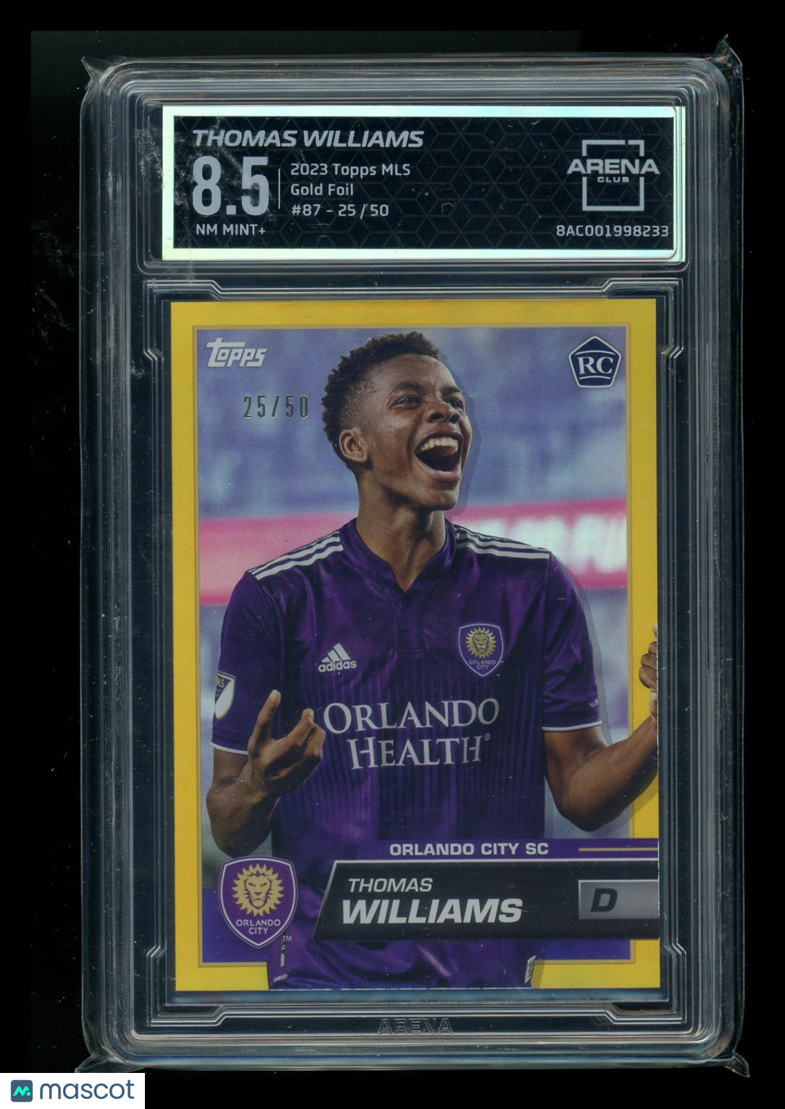 2023 Topps Gold Foil Thomas Williams #87 RC 25/50 Soccer Arena Club 8.5