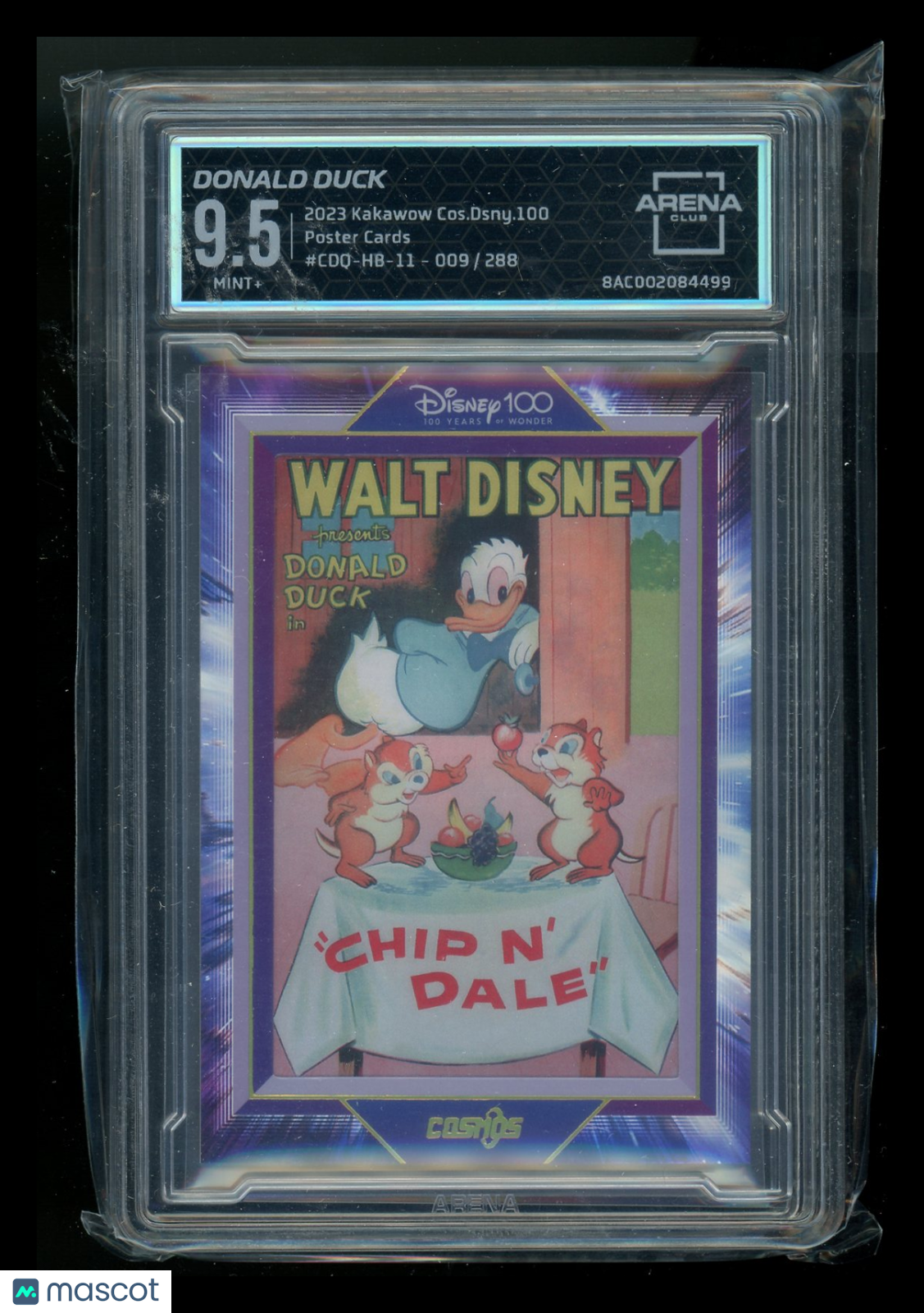 2023 Kakawow Cos.Dsng Disney 100 Chip Donald Duck Dale 009/288 #CDQ-HB-11 AC 9.5