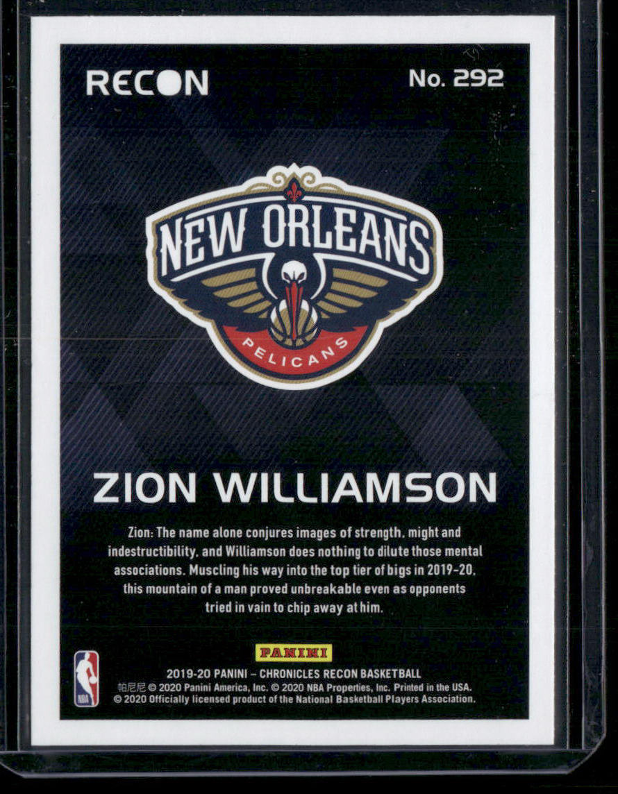 2019-20 Panini Chronicles Recon Zion Williamson #292 Basketball