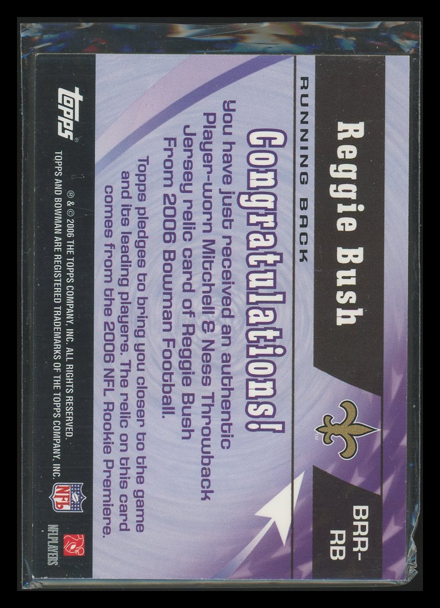 2006 Bowman Rookie Rewind Reggie Bush #BRR-RB Player-worn Throwback Jersey