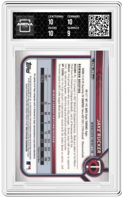 2022 Bowman Jake Rucker #CPA-JRK Chrome Prospect Auto Baseball Arena Club 9.5