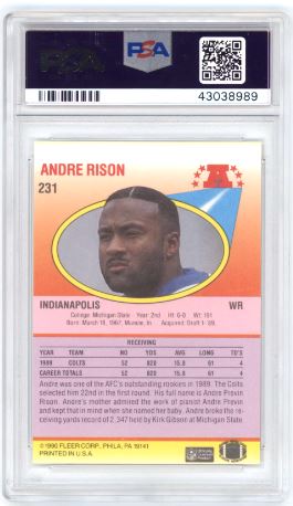 1990 Fleer Andre Rison #231 Football PSA 6