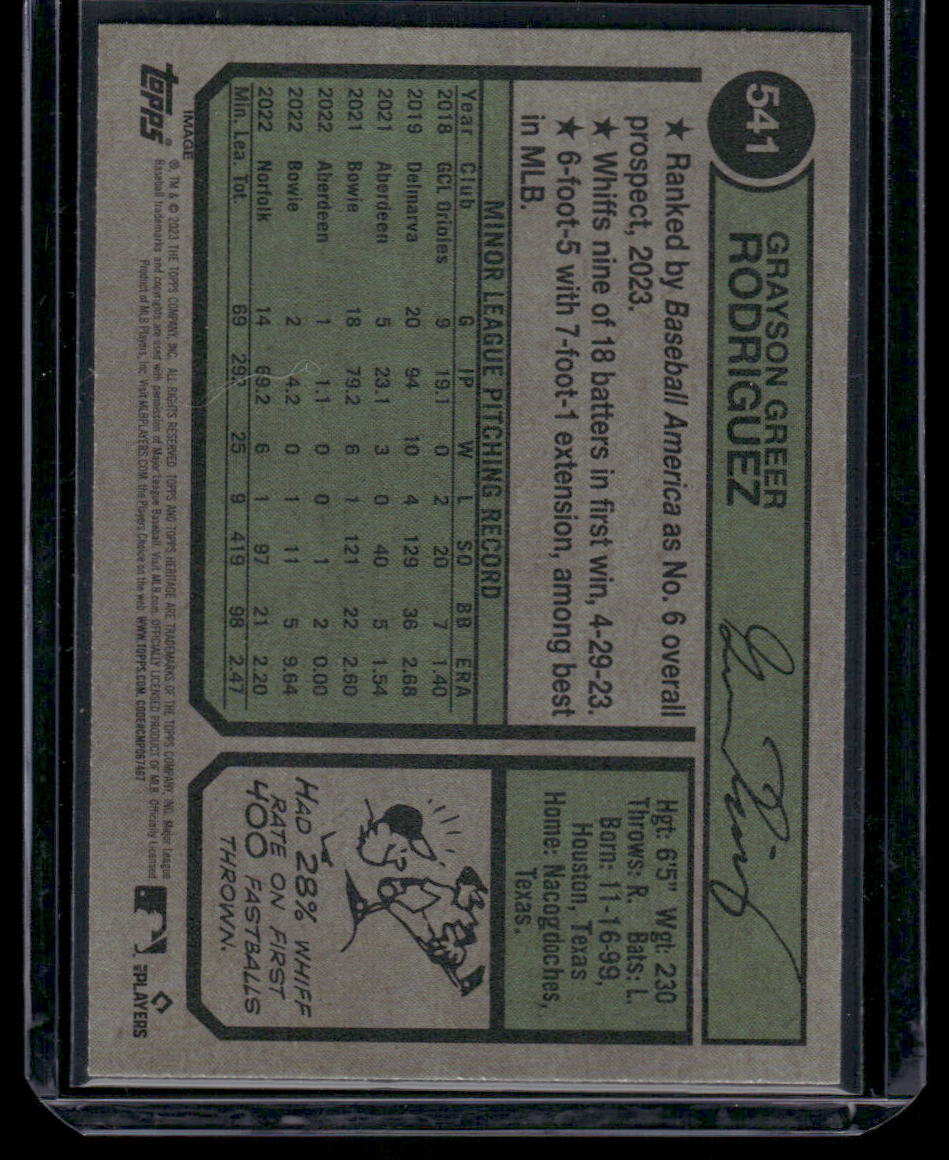 2023 Topps Heritage Grayson Rodriguez #541 Varation RC Baseball