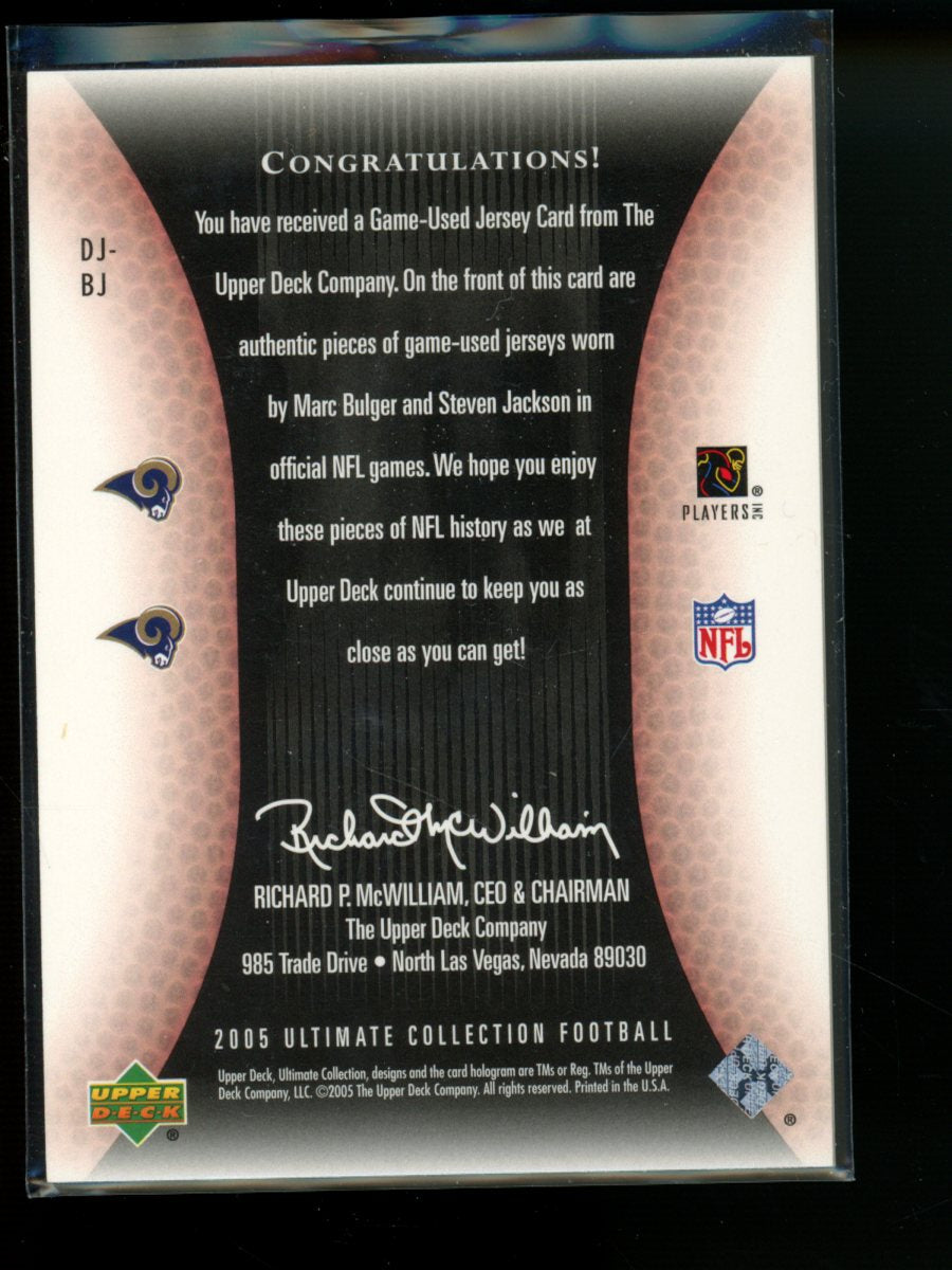 2005 Upper Deck Ultimate Collection Jackson Marc Bulger #DJ-BJ 29/50 Jersey