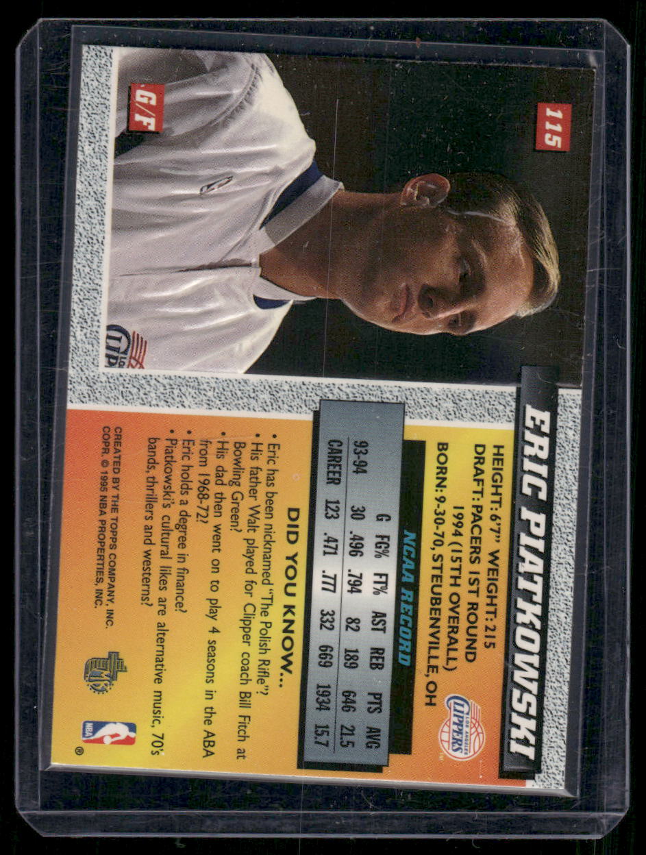 1995-96 Topps Eric Piatkowski #115 Basketball