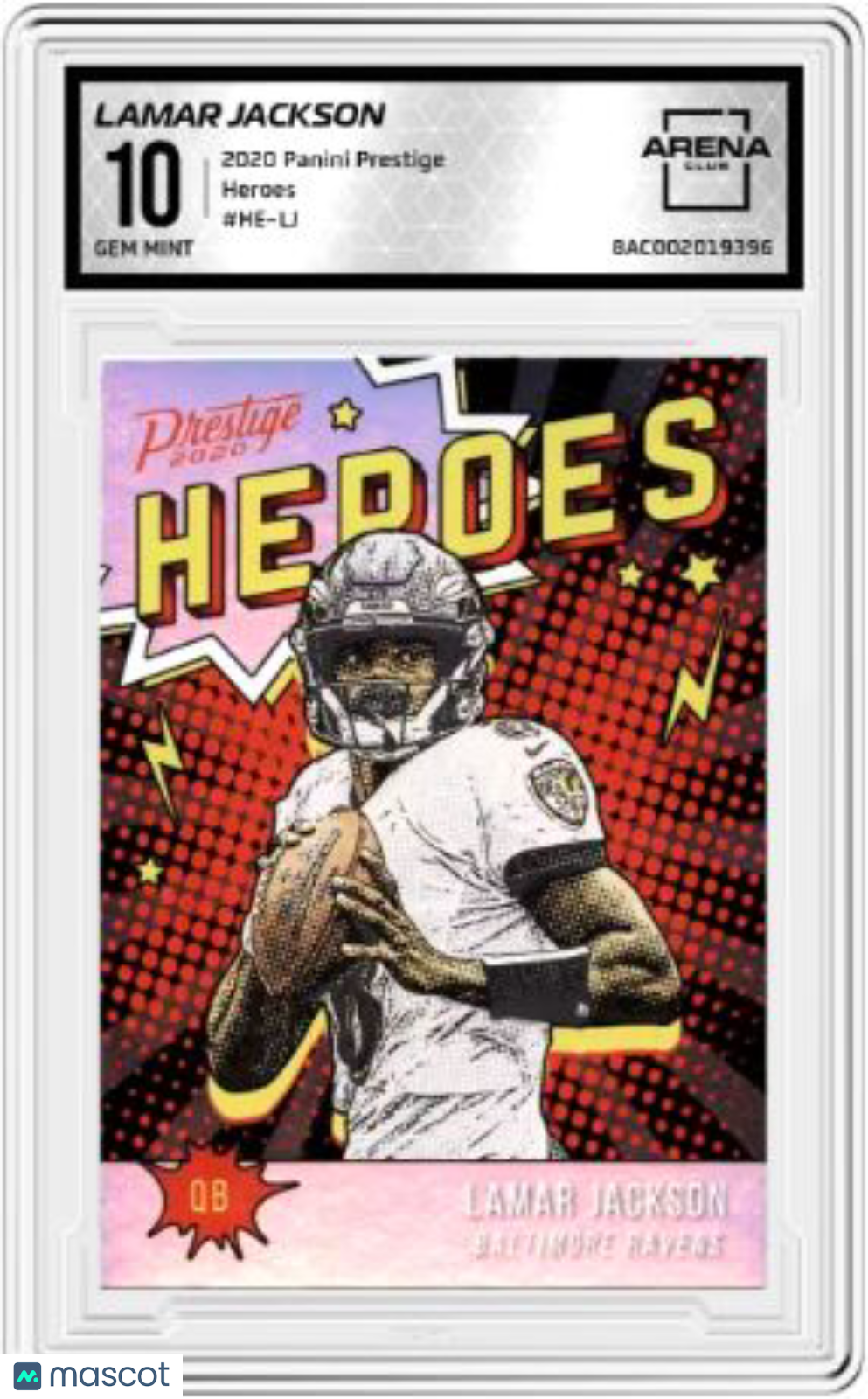 2020 Panini Prestige Lamar Jackson #HE-LJ Heroes Football AC 10