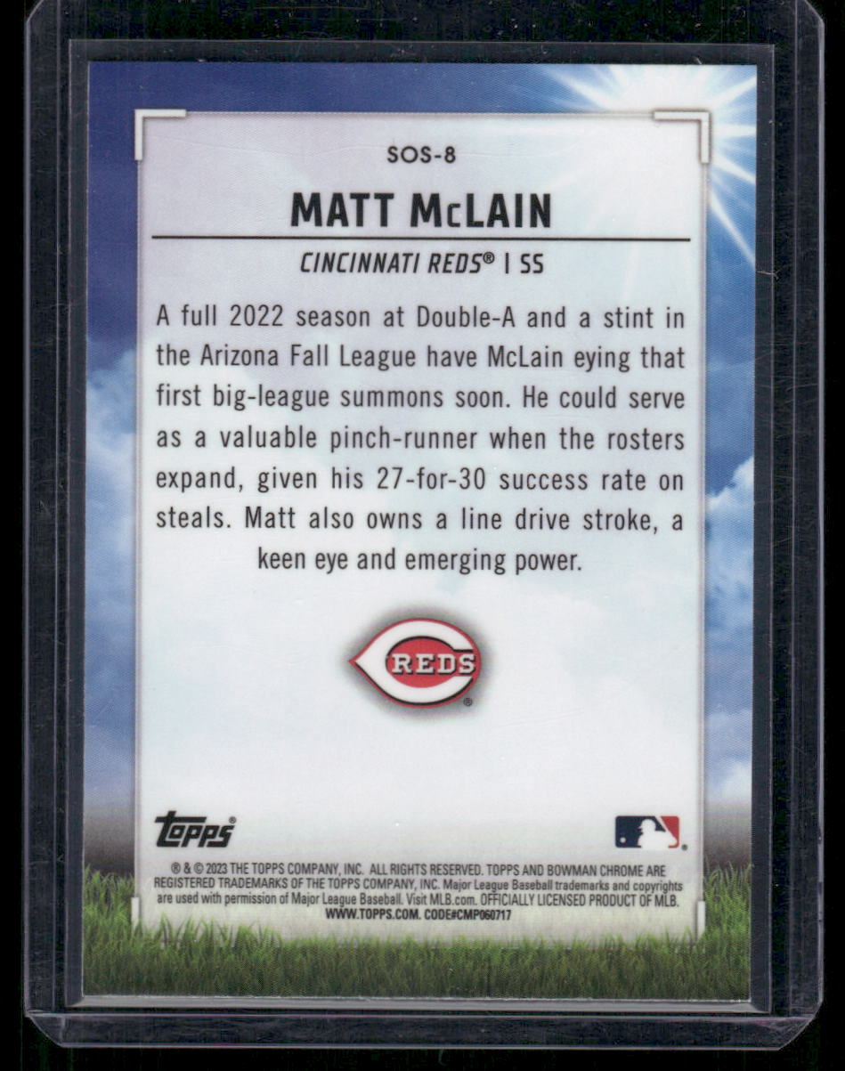 2023 Bowman Chrome Matt McLain #SOS-8 Baseball