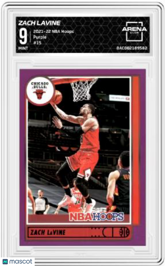2021-22 NBA Hoops Zach LaVine #15 Purple Basketball Arena Club 9
