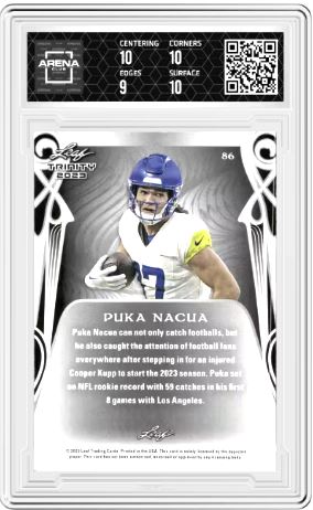 2023 Leaf Trinity Megabox Puka Nacua #86 Football AC 9.5