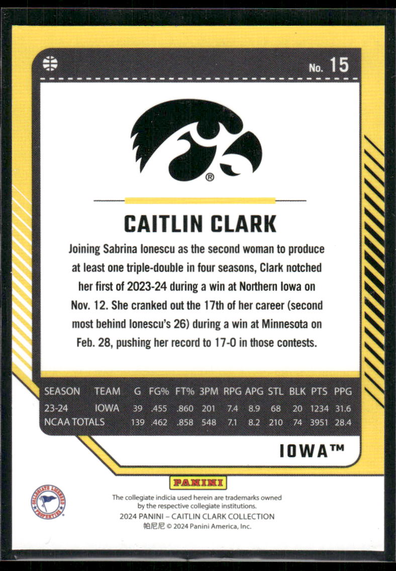 2024 Panini Donruss Caitlin Clark #15 Basketball