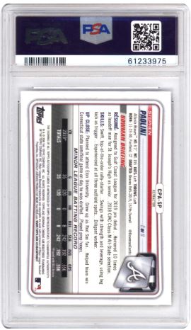 2020 Bowman Chrome Prospect Auto Stephen Paolini #CPASP Refractor 339/499 PSA 9