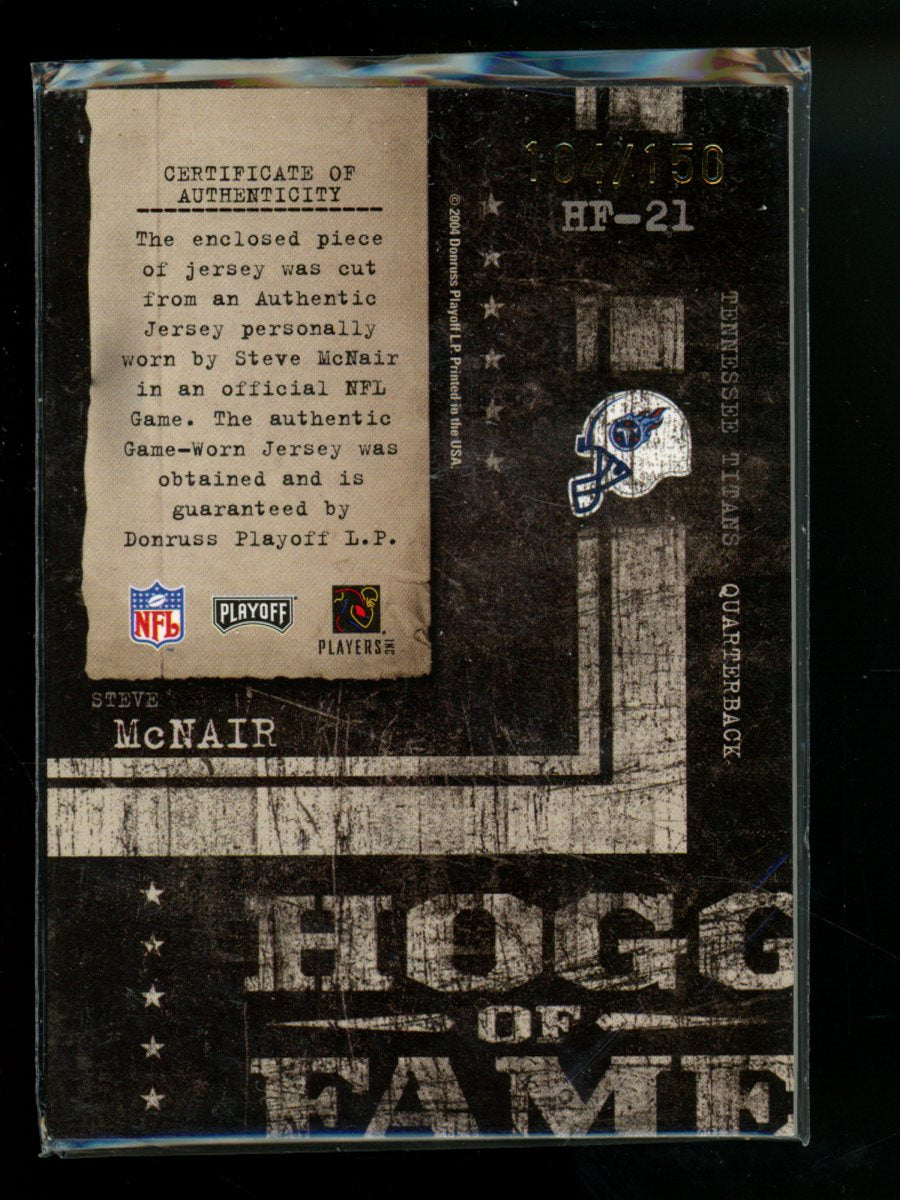 2003 Donruss Playoff Hog Heaven Steve McNair #HF-21 Game-Worn Jersey 104/150