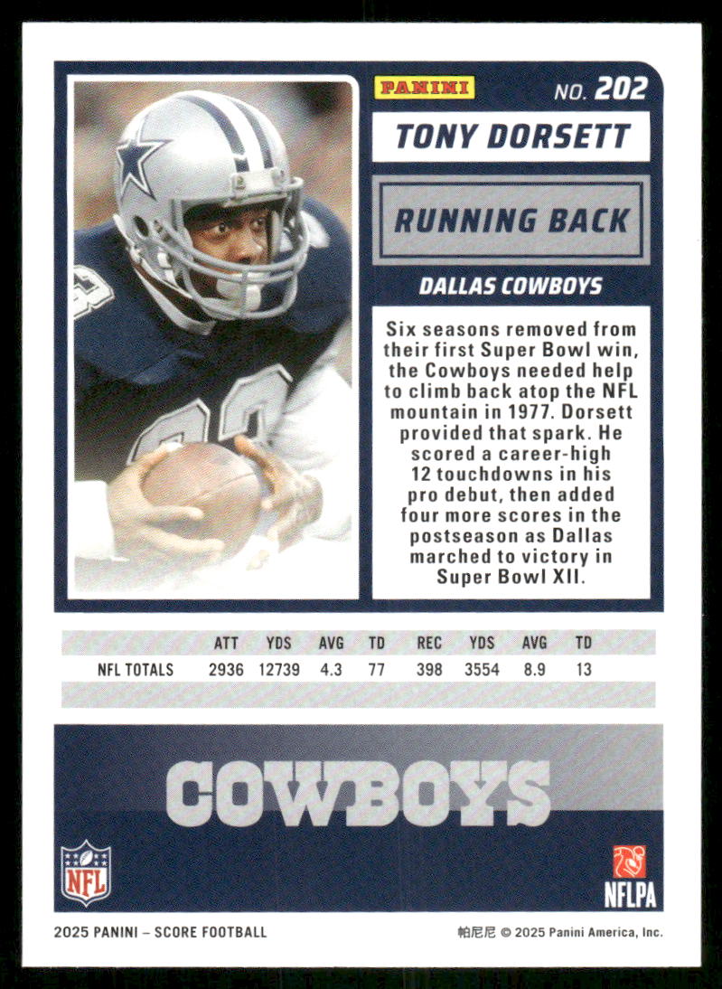 2025 Score A Treat Tony Dorsett #202 Football