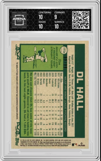 2023 Topps Archives DL Hall #77FF-DH Fan Favorites Autographs Green Foil 99/99